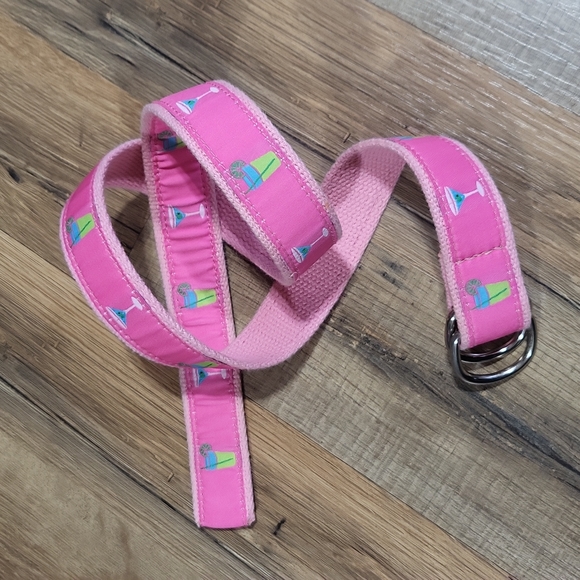 DOUGLAS PAQUETTE Pink Preppy Drinks Cocktails Belt - Picture 2 of 6